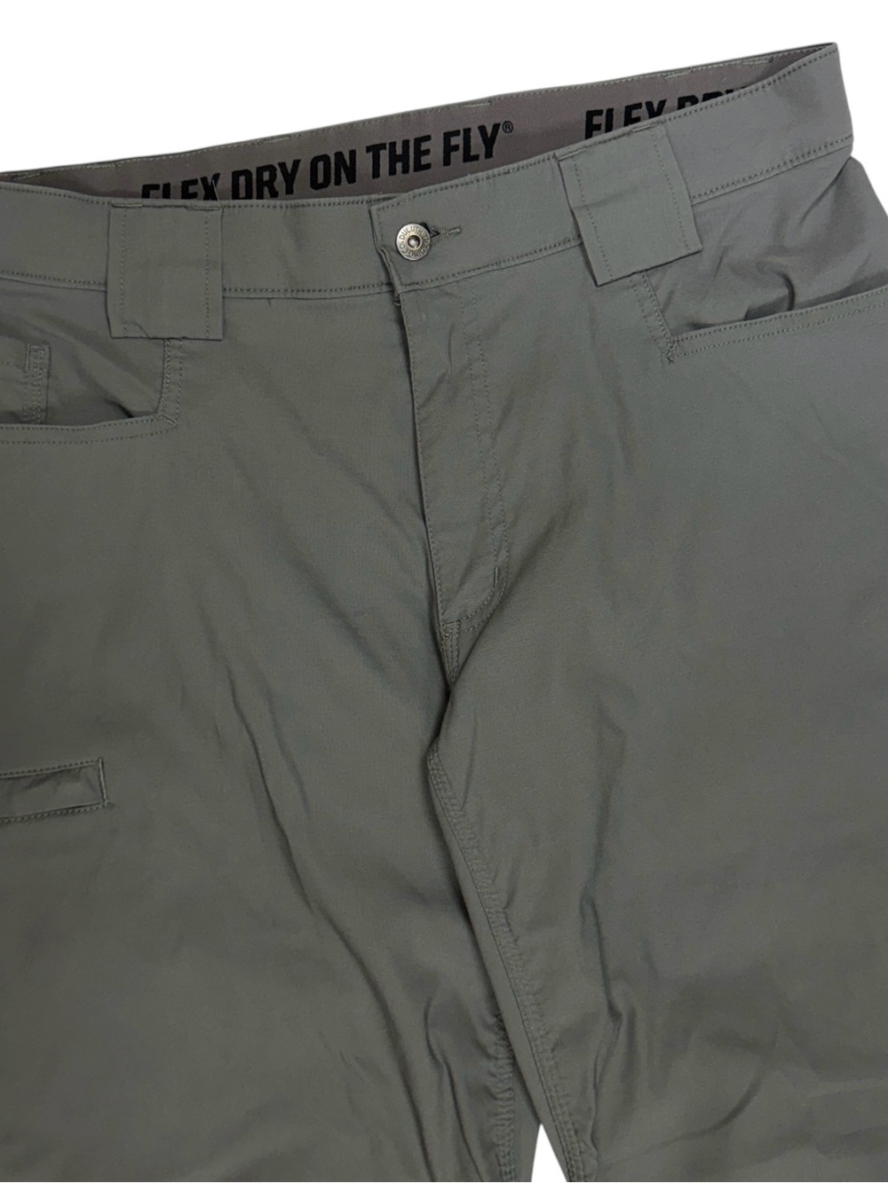 Duluth Pants Mens 34x30 Grey Flex Dry on the Fly Relaxed Fit Cargo Utility Work